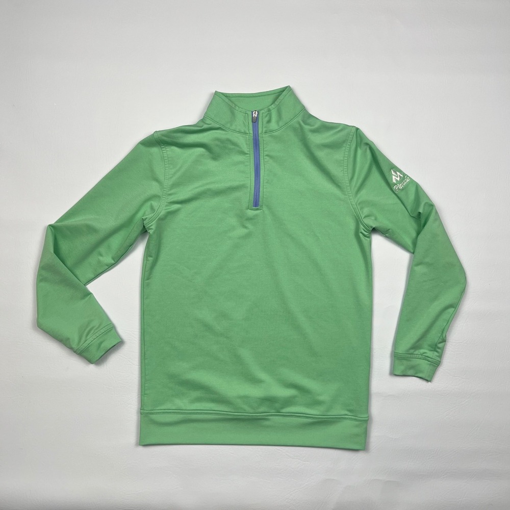 Peter Millar Quarter Zip Pullover Boys Medium Green Golf Performance